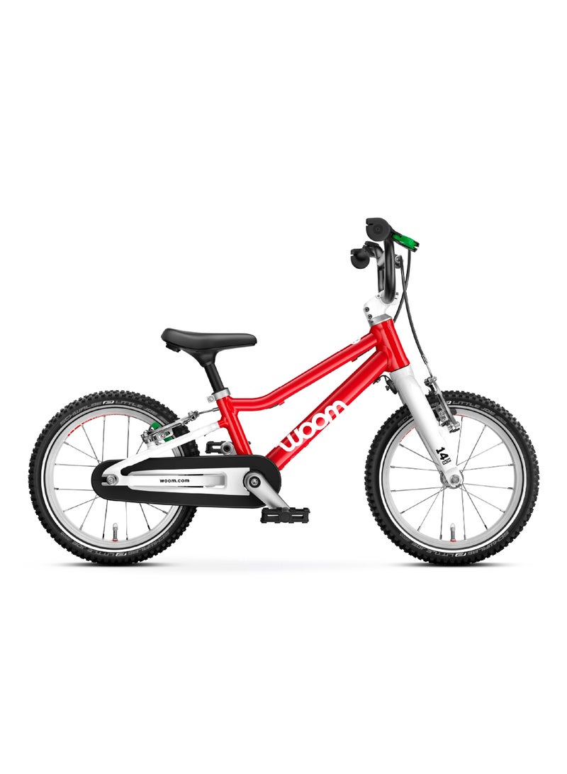 Woom GO 2 Kids Pedal Bike|14-Inch Lightweight Aluminum Bicycle for Ages 3-4.5 Years|Easy Balance Bike Transition with Child-Specific V-Brakes - Image 1