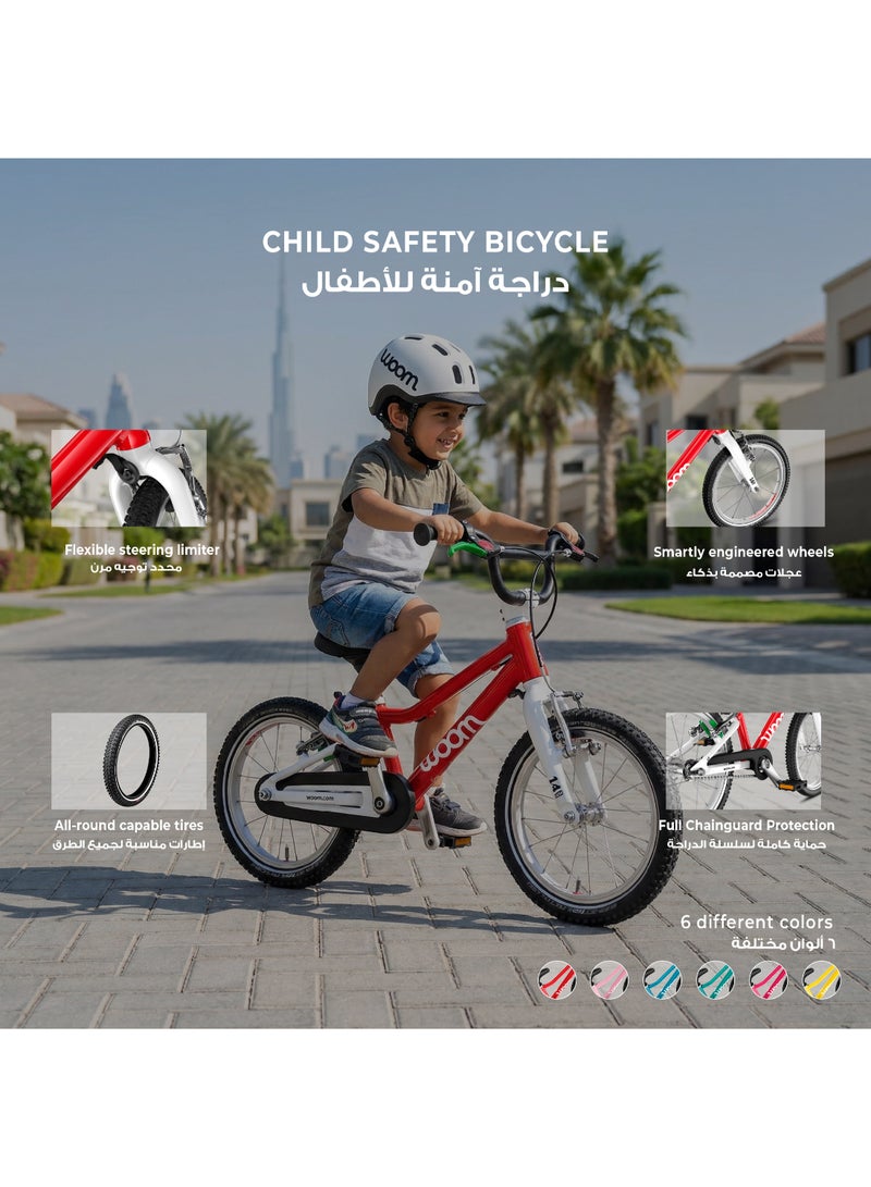 Woom GO 2 Kids Pedal Bike|14-Inch Lightweight Aluminum Bicycle for Ages 3-4.5 Years|Easy Balance Bike Transition with Child-Specific V-Brakes - Image 4