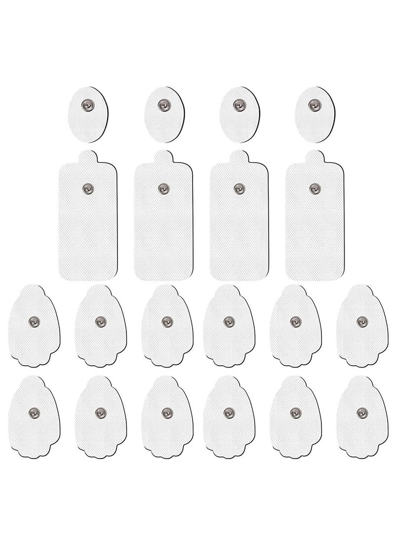 20 Pack Replacement Snap Electrode Pads for TENS Unit, Compatible with Belifu TENS, Standard 3.5mm Connector, Reusable Over 35 Times. - Image 1