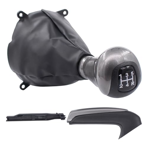 ApplianPar Parking Brake Handle Grip Knob and 5 Speed Gear Stick Shift Knob Head and Boot Dust Cover PU Leather Kit for Honda Civic 20062011 Replace 54102SNAA01 54102SNAA02 - Image 1