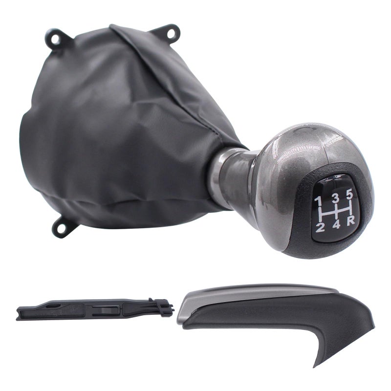 ApplianPar Parking Brake Handle Grip Knob and 5 Speed Gear Stick Shift Knob Head and Boot Dust Cover PU Leather Kit for Honda Civic 20062011 Replace 54102SNAA01 54102SNAA02 - Image 2