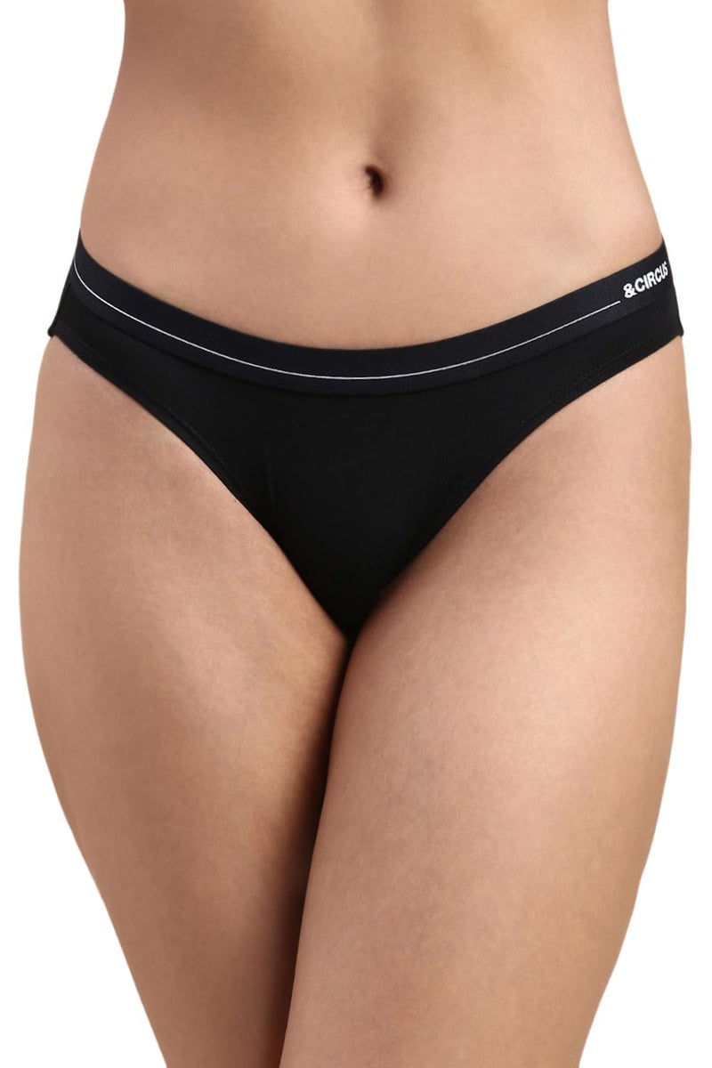 Circus &Circus Women's Puresoft Beechwood Modal Bikini | Innerwear for Women Seamless Underwear for Women Bikini for Women | (Pack of 2) (Onyx, LemonCrush), XL - Image 2