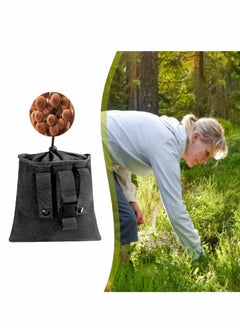 Excefore Canvas Bag, Black Collapsible Foraging Pouch, Garden Vegetable Storage Pouch Canvas Fruit Picking Bag, Mushroom Foraging Belt Bag for Outdoor Camping Hiking Hunting Travel Beachcombing  - Image 3