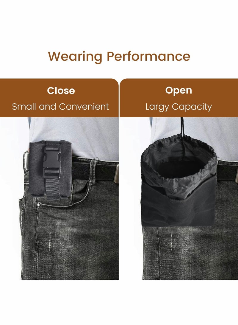 Excefore Canvas Bag, Black Collapsible Foraging Pouch, Garden Vegetable Storage Pouch Canvas Fruit Picking Bag, Mushroom Foraging Belt Bag for Outdoor Camping Hiking Hunting Travel Beachcombing  - Image 5