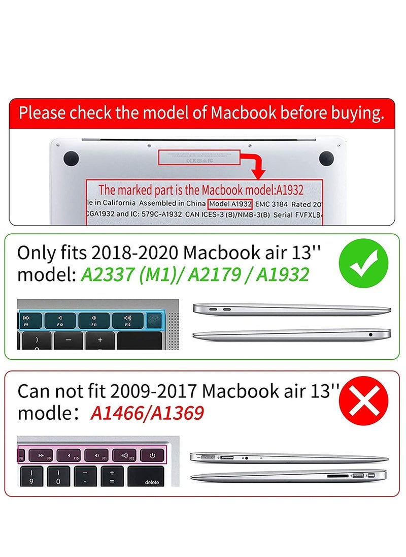 Excefore - Laptop Case Compatible with Air 13 Inch 2020 2019 2018 Release A2337 M1/A2179/A1932 Colorful Marble Case with Keyboard Cover Skin for Air 2020 with Touch ID - Image 1