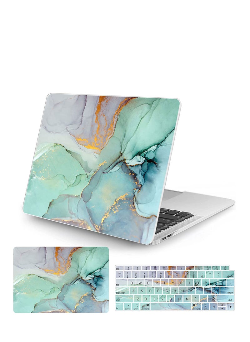 Excefore - Laptop Case Compatible with Air 13 Inch 2020 2019 2018 Release A2337 M1/A2179/A1932 Colorful Marble Case with Keyboard Cover Skin for Air 2020 with Touch ID - Image 1
