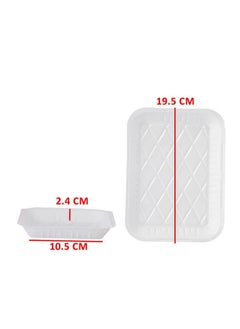 3P 150 white square plastic plates, size 1  - Image 2