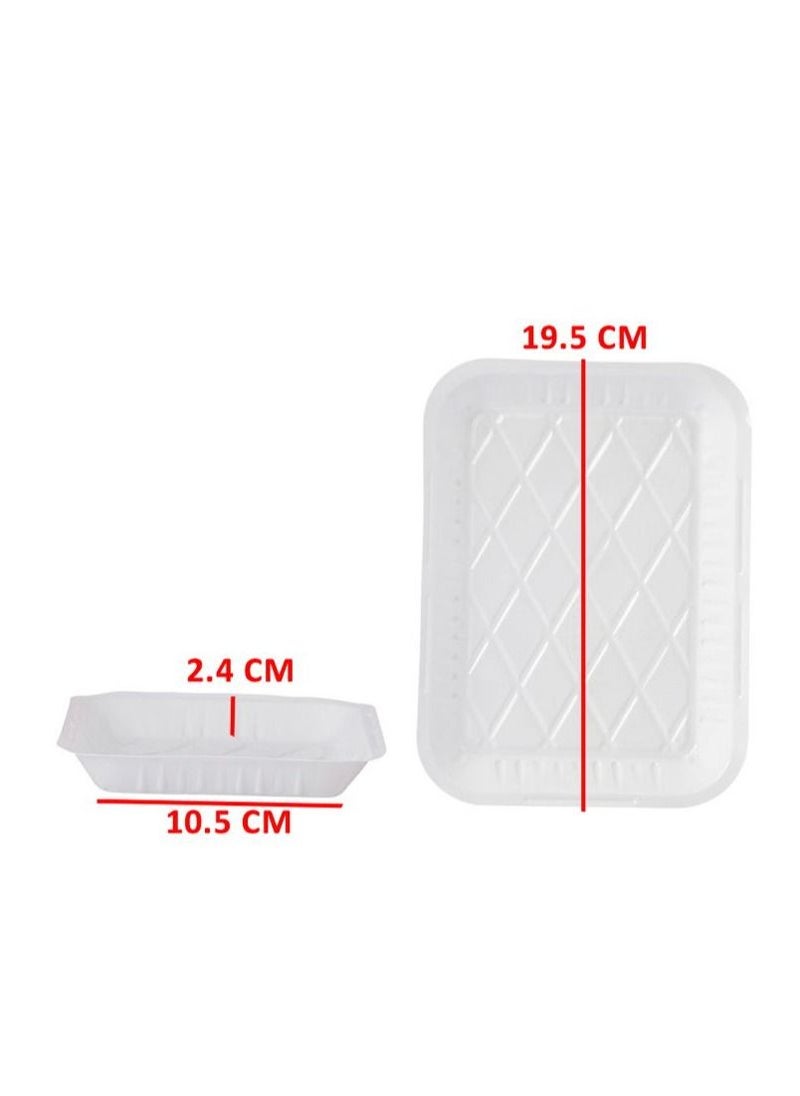 3P - 150 white square plastic plates, size 1 - Image 1