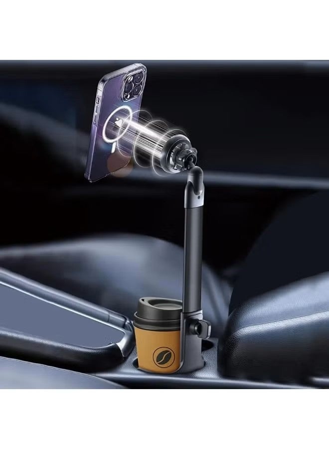 GOJI Black, GOJI Car Cup Holder Phone Mount - Magnetic 2-in-1 Dashboard & Air Vent Phone Holder | 360° Rotation Adjustable Height up to 12 Inch | Universal Smartphone Holder with Secure Grip for iPhone, Samsung & More - Image 3