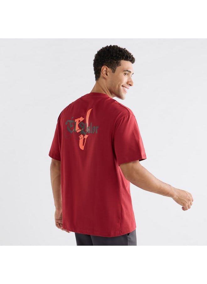 FAV - Typographic Print T-shirt with Crew Neck and Short Sleeves - Image 1