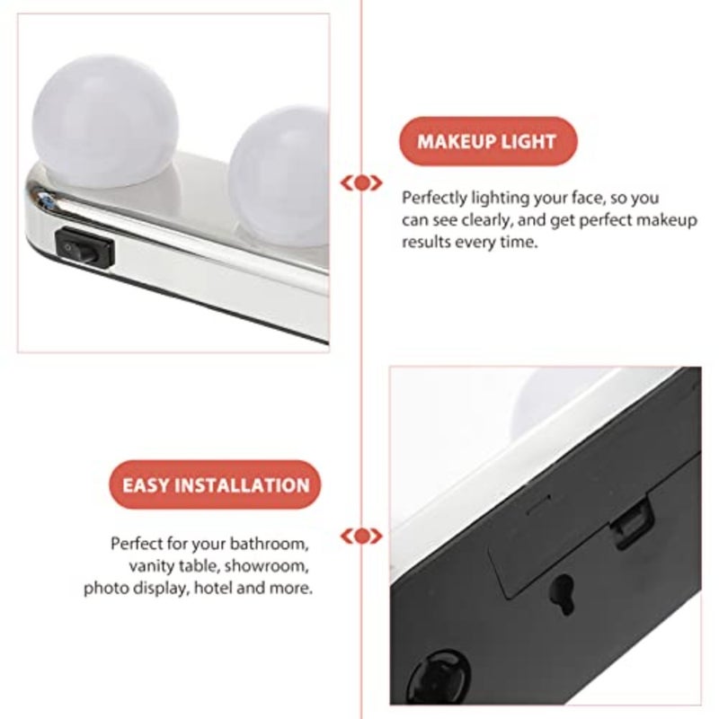 أضواء مرآة الغرور LED المحمولة أضواء ماكياج LED أضواء الغرور المحمولة أضواء كوب الشفط اللاسلكي لطاولة الغرور غرفة خلع الملابس الحمام - Image 5