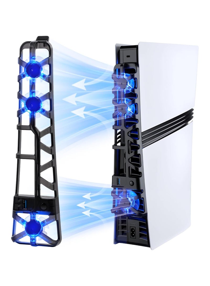 DOBE Cooling Fan Compatible with PS5 Pro Console with Adjustable Speed, Auto Power On/Off, with USB 3.0 Port, Efficient Cooling System for Both PS5 Pro Disc and Digital Editions - Image 1