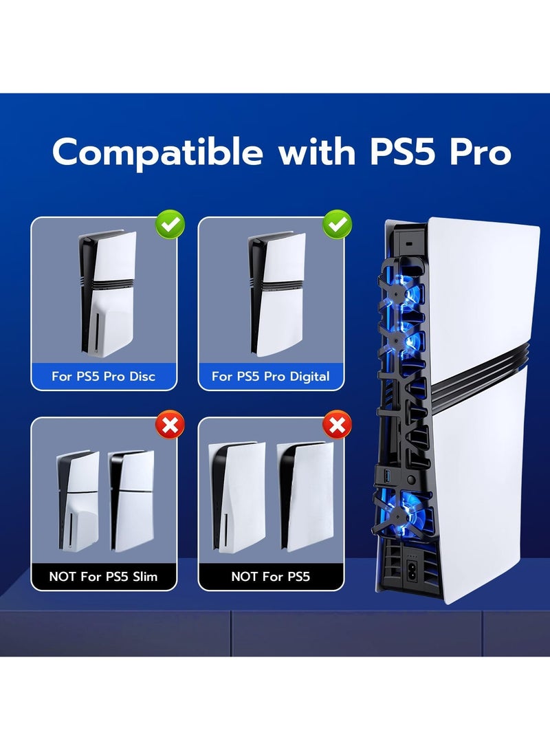 DOBE Cooling Fan Compatible with PS5 Pro Console with Adjustable Speed, Auto Power On/Off, with USB 3.0 Port, Efficient Cooling System for Both PS5 Pro Disc and Digital Editions - Image 4