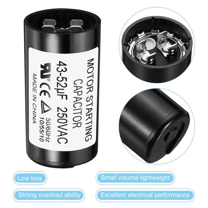 PATIKIL Motor Start Capacitor, 43-52uF/Mfd 250V 50/60Hz CD60 Run Capacitor for Electric Motor Start - Image 4