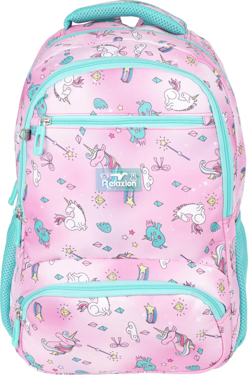 Relaxion Pink Unicorn Patterned Triple School Set 8650-3