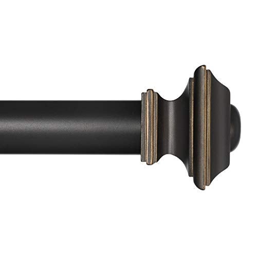 Ivilon Ivilon Drapery Treatment Window Curtain Rod  Square Design 1 18 Rod 120 to 240 Inch  Antique Black 