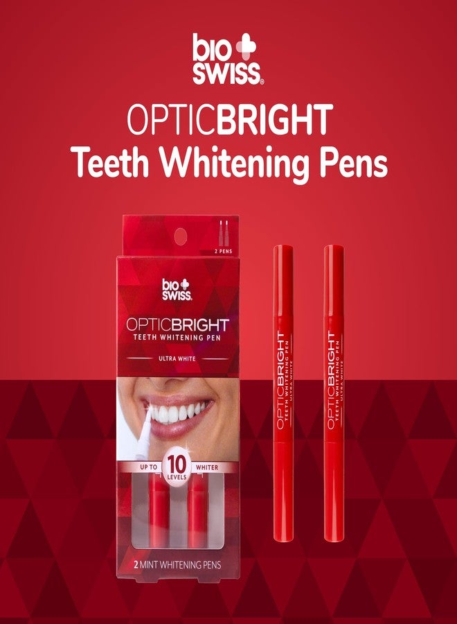 BioSwiss Optic Bright Teeth Whitening Pens, 2 Pack White Mint Tooth Whitener Pen Set - Image 3
