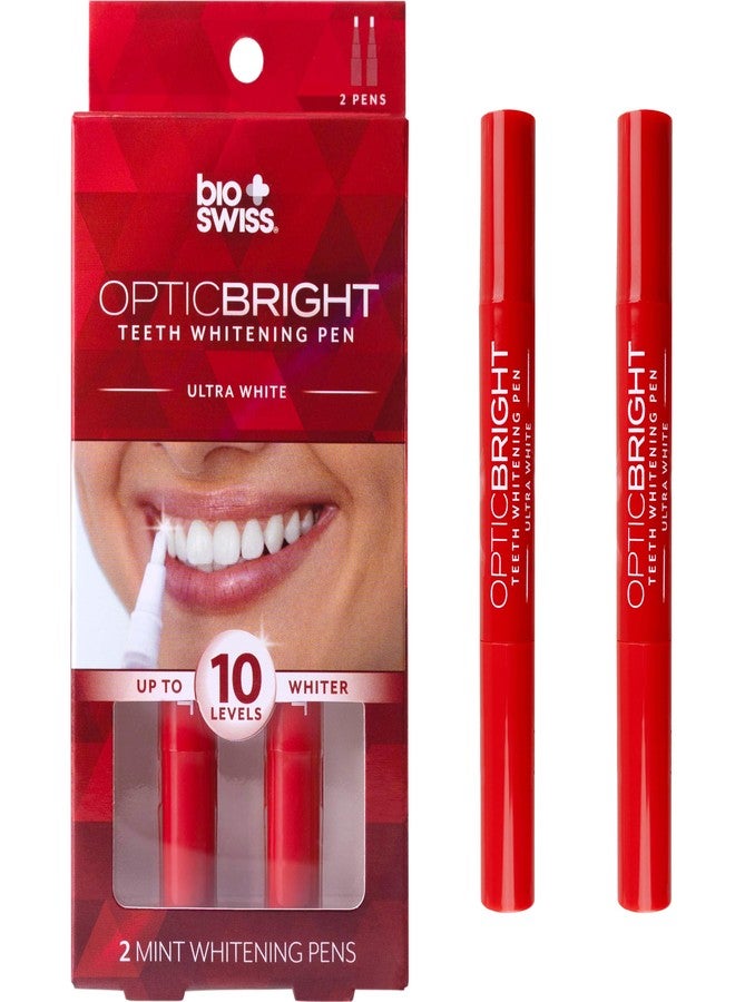 BioSwiss Optic Bright Teeth Whitening Pens, 2 Pack White Mint Tooth Whitener Pen Set - Image 1