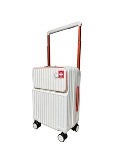 SWISSCASE SWISSCASE 20 Inch Hardside Carry-On Luggage, Built-In TSA Lock, Cup Holder, USB Port, Wheels, SY0016 White  - Image 3