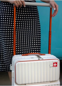 SWISSCASE SWISSCASE 20 Inch Hardside Carry-On Luggage, Built-In TSA Lock, Cup Holder, USB Port, Wheels, SY0016 White  - Image 5