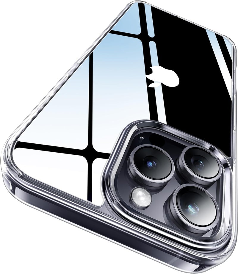 Nishtech غطاء خلفي شفاف هجين ناعم رفيع مضاد للغبار لجهاز آيفون 15 برو ماكس (2023) مع حماية الكاميرا - Image 1