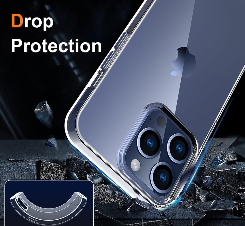 Nishtech غطاء خلفي شفاف هجين ناعم رفيع مضاد للغبار لجهاز آيفون 15 برو ماكس (2023) مع حماية الكاميرا - Image 4