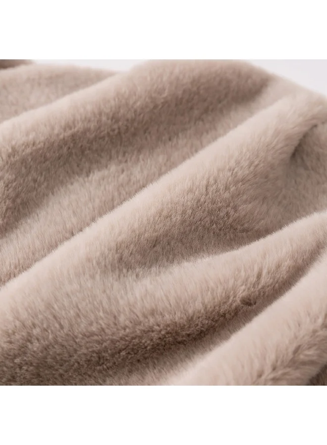 Home Box Lla Ura Rabbit Fur Double Layer King Blanket 220 x 240 cm