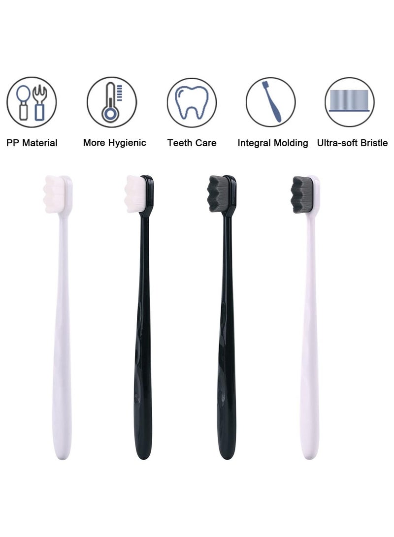 أوريتي فرشاة أسنان مايكرو نانو 10000+ بشعيرات خيط تنظيف الأسنان، أبيض/أسود - Image 3