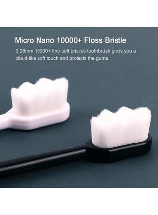 Micro Nano 10000+ Floss Bristle Toothbrush White/Black - view 2