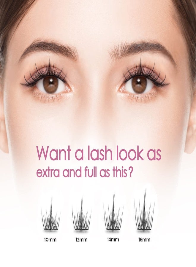 EASITENSION DIY Eyelash Extension, 3D Effect Individual Melt Flare Lash Cluster Natural Lashes Set, Home Eyelash Extension, D curl Lashes Pack 12mm,14mm (12MM-Spikes) - Image 5