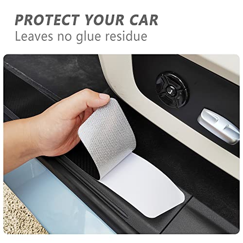 Turcee 5PCS Car Door Sill Protector,Carbon Fiber Threshold/Rear Bumper Guard Anti-Scratch Sticker Door Edge Protection Decorate,Interior Accessories Self-Adhesive Anti-Scratch Waterpoor (Carbon Fiber-5Pcs) - Image 3