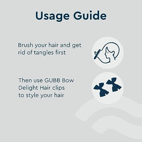 GUBB Bow Delight Hair Clips Set for Girls & Women | Hair Clips/Pins/Hair Accessories for Girls & Women (2 Piece Bow Ribbon Clips) - Image 5