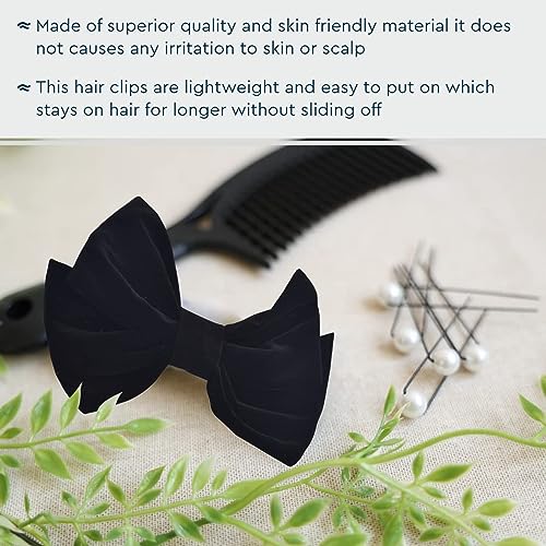 GUBB Bow Delight Hair Clips Set for Girls & Women | Hair Clips/Pins/Hair Accessories for Girls & Women (2 Piece Bow Ribbon Clips) - Image 3