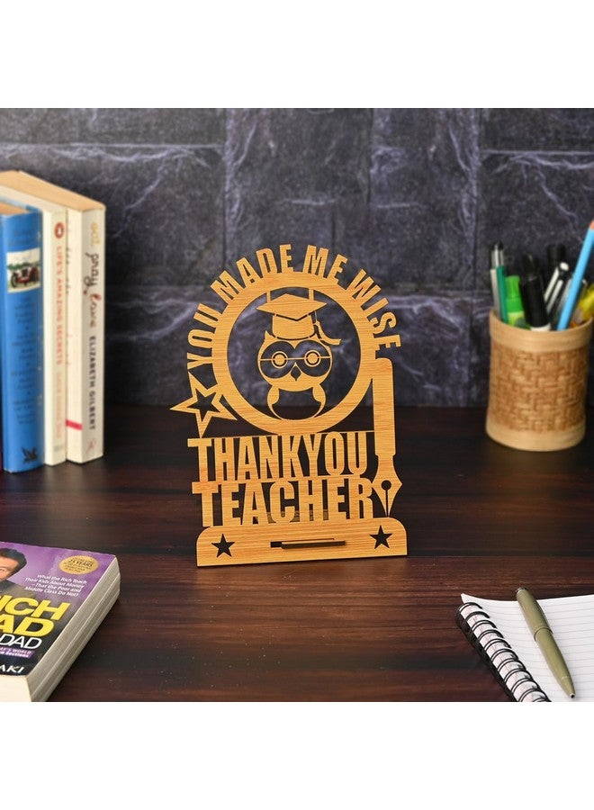 Gift Kya De Wooden Decorative Table Top for Teacher's Day - Unique Thankyou Gift (Bamboo Texture Big Size Eco-Friendly) - Image 1
