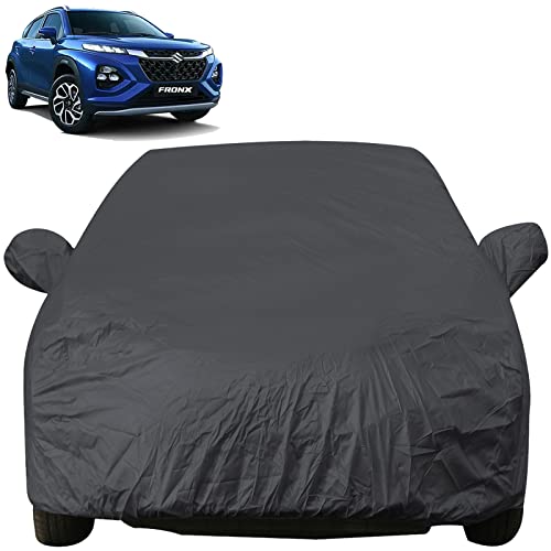 Autofact Car Body Cover with Mirror Pockets Compatible for Maruti Fronx (Triple Stitched, Bottom Fully Elastic, Dark Grey) - Image 1