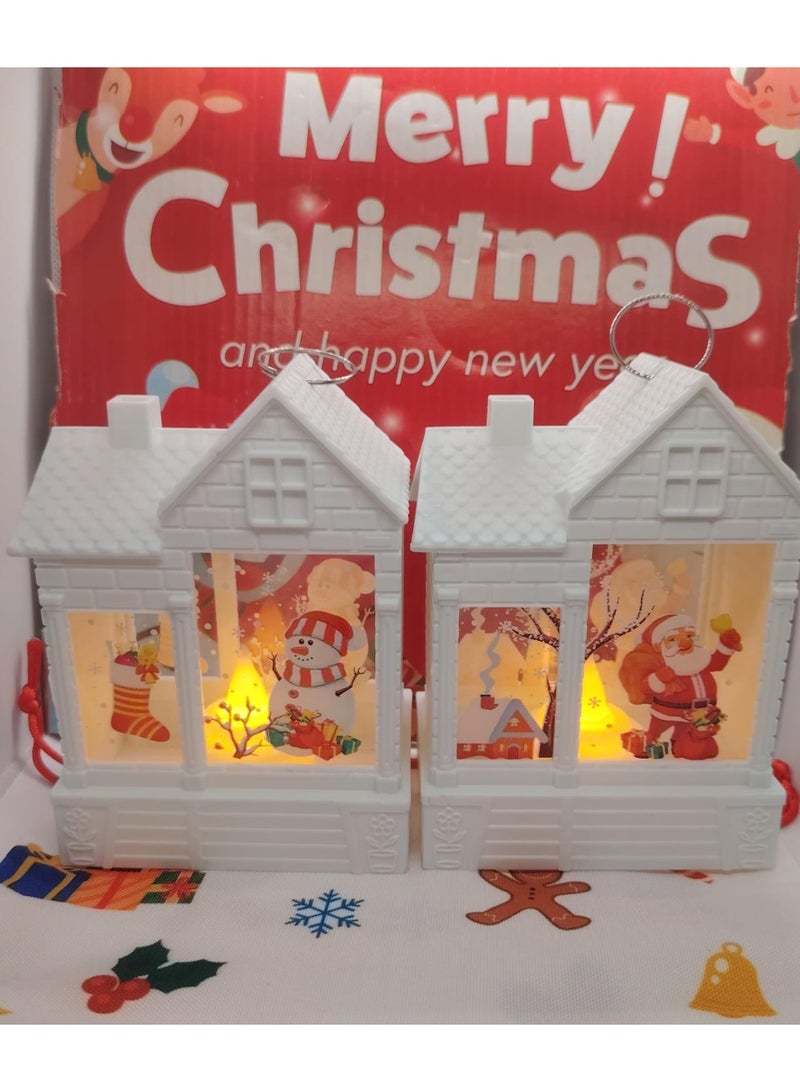 فانوس كريسماس عيد الميلاد  مصباح علي شكل بيت زينه كريسماس ، مصباح LED معلق، 12 سم اصفر عدد 1 - Image 2