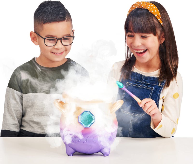 Magic Mixies Cream Tea Magic Mixies Magical Misting Cauldron with Interactive 8 inch Blue Plush Toy and 50+ Sounds and Reactions, Multicolor - Image 4