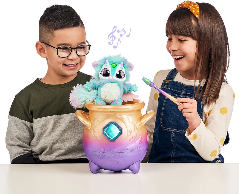 Magic Mixies Cream Tea Magic Mixies Magical Misting Cauldron with Interactive 8 inch Blue Plush Toy and 50+ Sounds and Reactions, Multicolor - Image 5