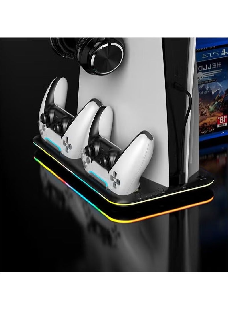 سايتاك دعم PS5 و محطة التبريد ، مع وحدة تحكم مزدوجة محطة شحن بلاي ستيشن 5 تعزية ، PS5 الملحقات ، بما في ذلك وحدة تحكم شاحن ، مروحة تبريد ، سماعة الدعم ( PS5 - الدهون نسخة 2023 ) - Image 3