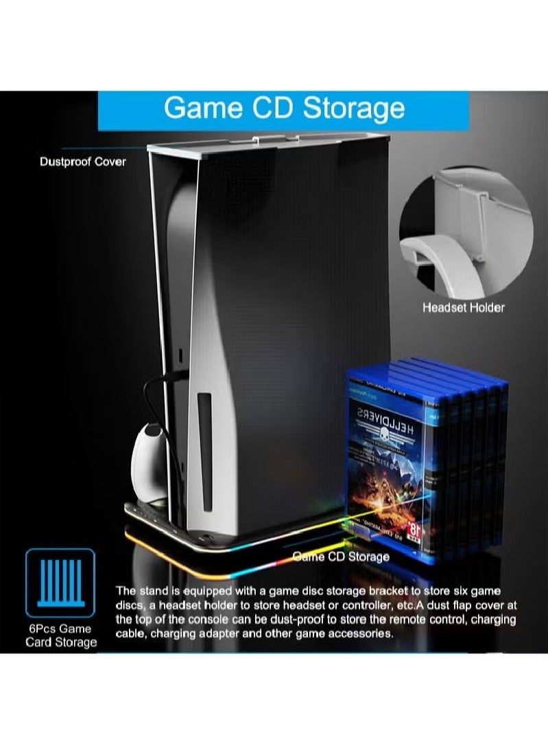 سايتاك دعم PS5 و محطة التبريد ، مع وحدة تحكم مزدوجة محطة شحن بلاي ستيشن 5 تعزية ، PS5 الملحقات ، بما في ذلك وحدة تحكم شاحن ، مروحة تبريد ، سماعة الدعم ( PS5 - الدهون نسخة 2023 ) - Image 4