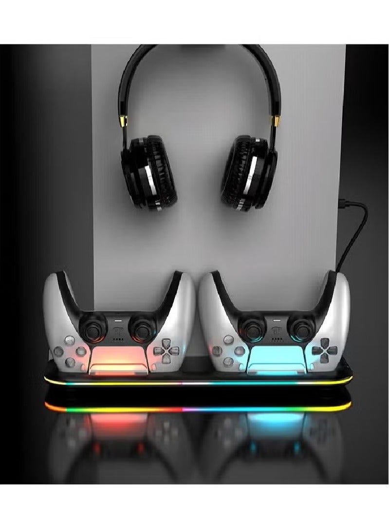 سايتاك دعم PS5 و محطة التبريد ، مع وحدة تحكم مزدوجة محطة شحن بلاي ستيشن 5 تعزية ، PS5 الملحقات ، بما في ذلك وحدة تحكم شاحن ، مروحة تبريد ، سماعة الدعم ( PS5 - الدهون نسخة 2023 ) - Image 5