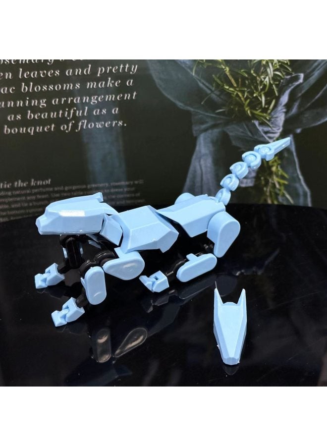 3D Printing Doll Multi-joint Movable Building Blocks Lucky 13 Mechanical Dog Dog Toy Boy Assembled Model Direct Selling-Color:Dummy Jointed Dog [black]