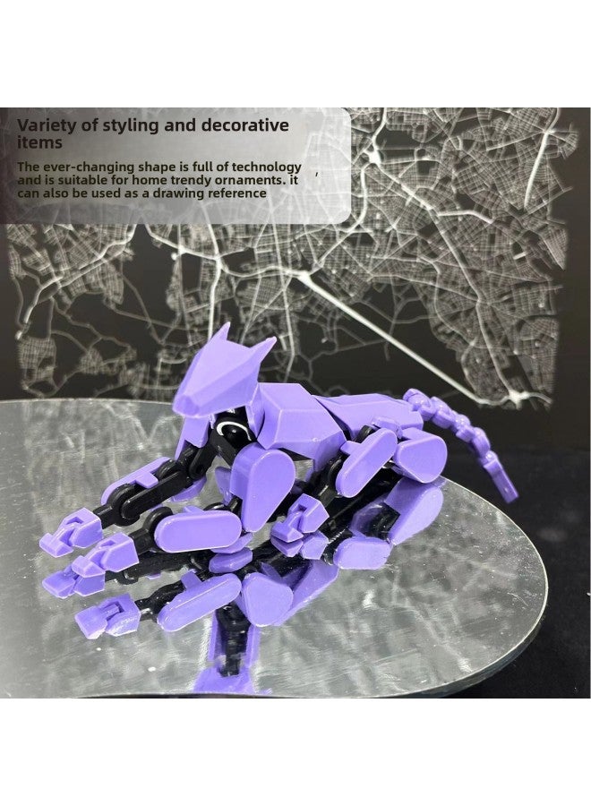 3D Printing Doll Multi-joint Movable Building Blocks Lucky 13 Mechanical Dog Dog Toy Boy Assembled Model Direct Selling-Color:Dummy Jointed Dog [black]