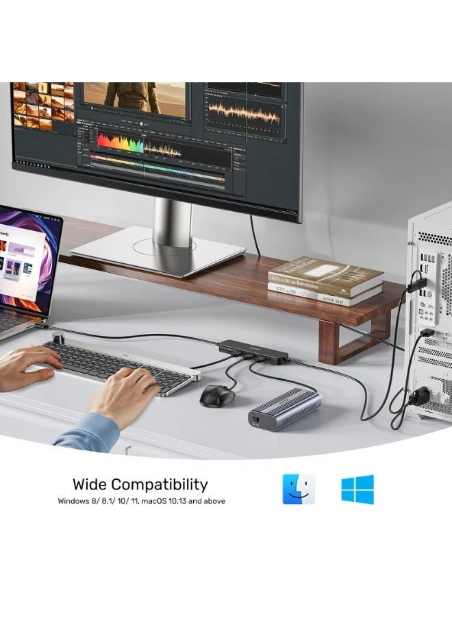 Unitek USB-C 10Gbps KVM Hub (3*USB-C 10Gbps), Black - Image 4