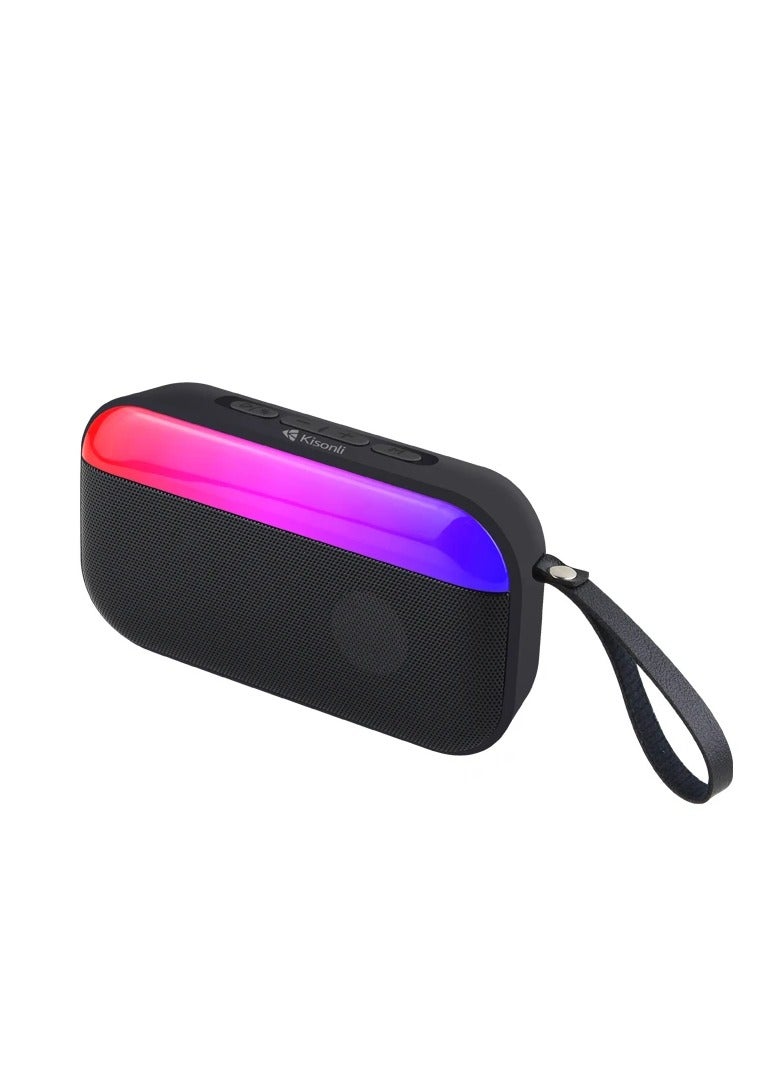 Kisonli Kisonli S19 Bluetooth Speaker with RGB Lights – 5W Output, 1200mAh Battery, Hi-Fi Stereo Sound, Portable Wireless Speaker for Indoor & Outdoor Use  - Image 1