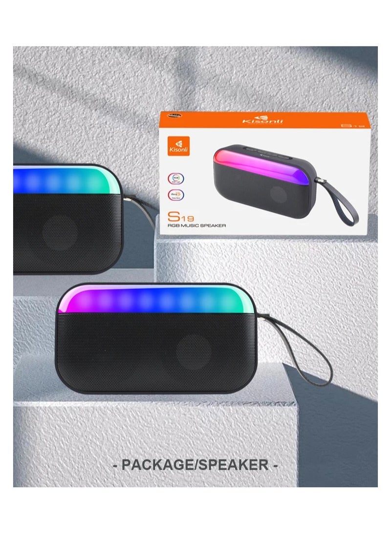 Kisonli Kisonli S19 Bluetooth Speaker with RGB Lights – 5W Output, 1200mAh Battery, Hi-Fi Stereo Sound, Portable Wireless Speaker for Indoor & Outdoor Use  - Image 3