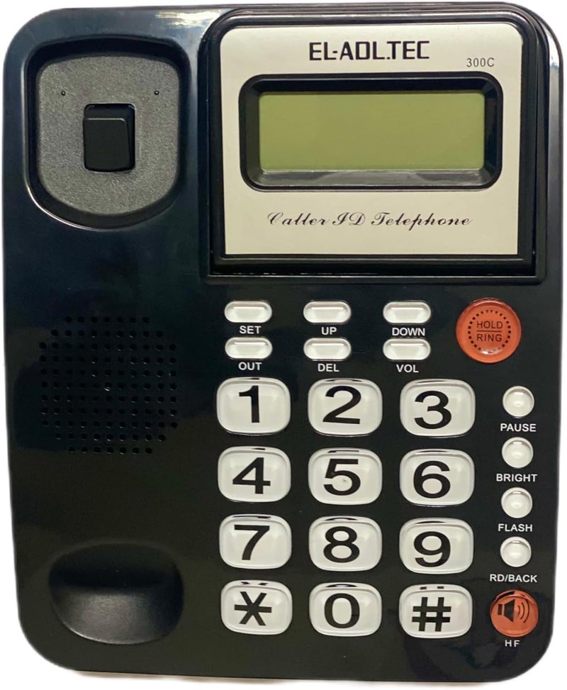el-adl.tec Heavy Duty Telephone with Caller Number 300c Lcd Year Date Time Wait Music Listening 62 Memory Incoming Call Back Function - Image 2