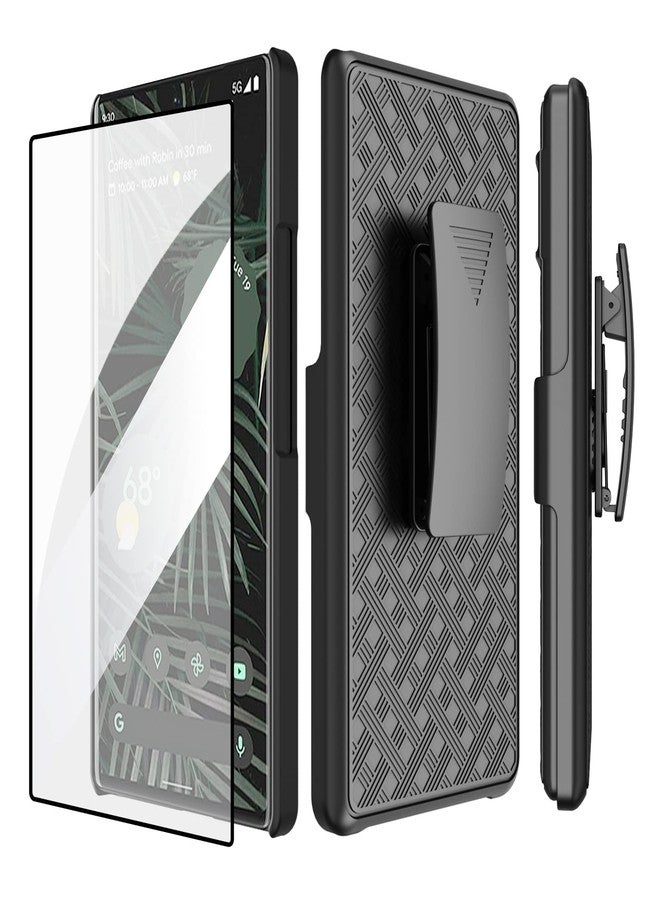 Ailiber Case for Google Pixel 7 Pro, Pixel 7 Pro Phone Holster Case with Screen Protector, Swivel Belt Clip, Kickstand Holder, Slim Shockproof Shell Full Body Phone Cover for Google Pixel 7 Pro-Black - Image 1
