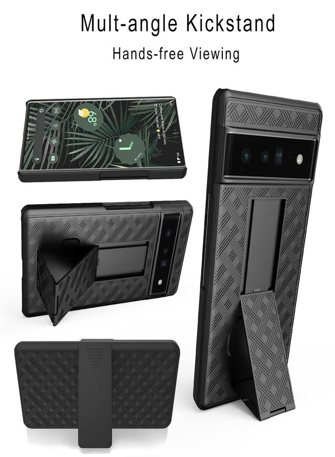 Ailiber Case for Google Pixel 7 Pro, Pixel 7 Pro Phone Holster Case with Screen Protector, Swivel Belt Clip, Kickstand Holder, Slim Shockproof Shell Full Body Phone Cover for Google Pixel 7 Pro-Black - Image 3