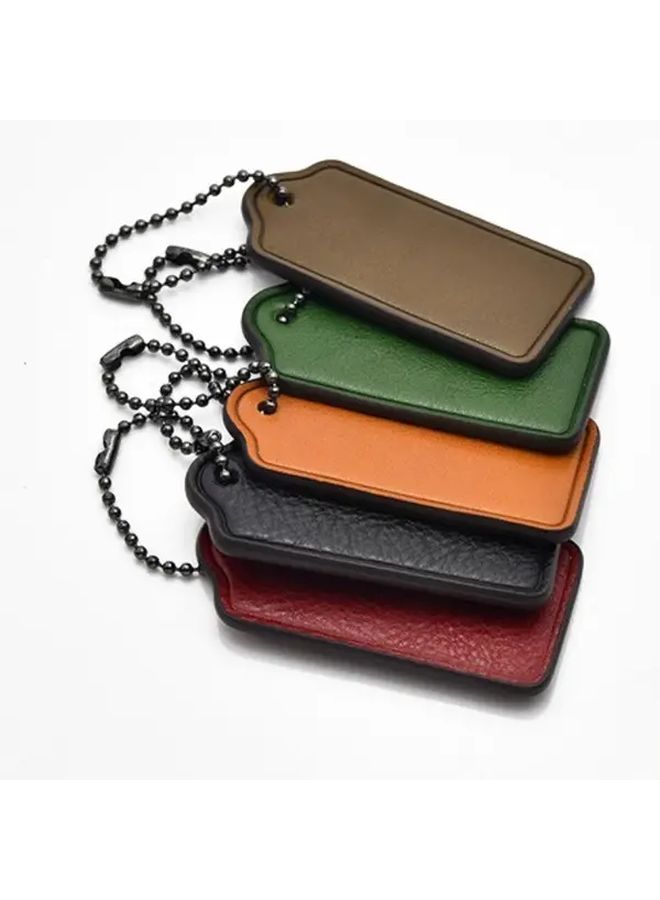 Green Faux Leather Car Keychain Pendant With Metal Ring Durable Bag Charm For Keys - Image 2
